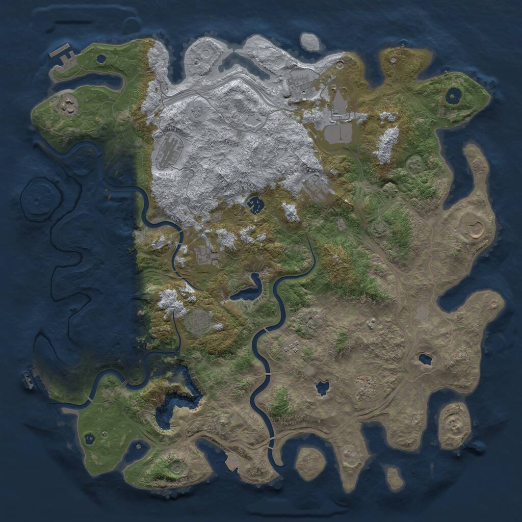 Rust Map: Procedural Map, Size: 4800, Seed: 1822584708, 17 Monuments