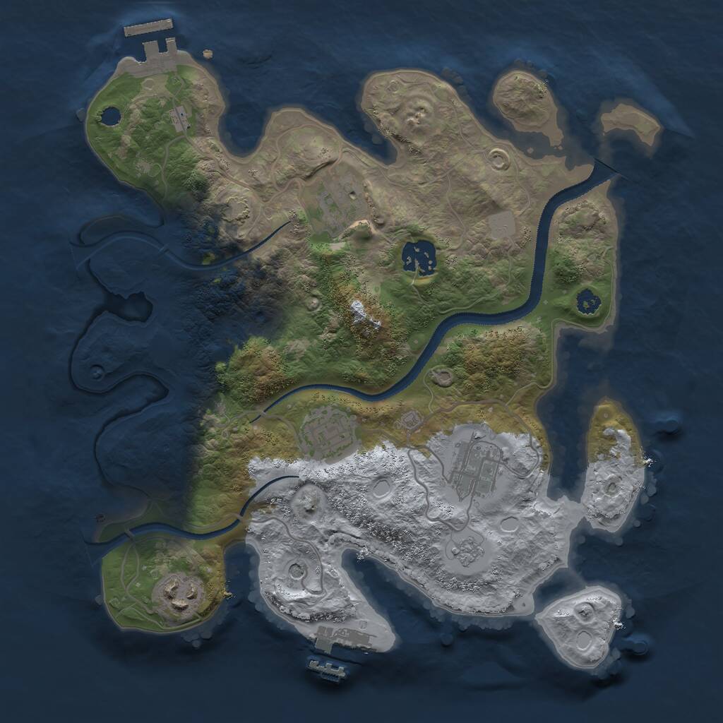 Rust Map: Procedural Map, Size: 3000, Seed: 72227, 11 Monuments