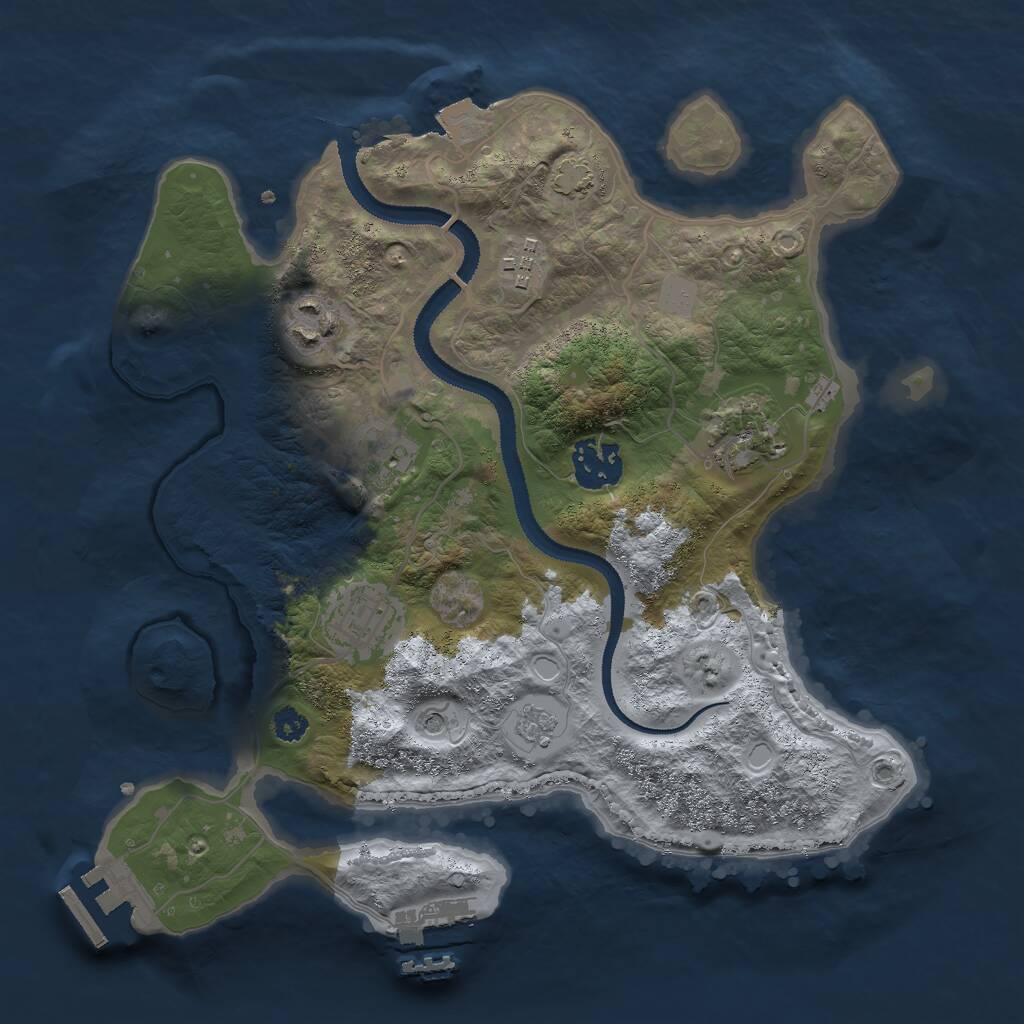 Rust Map: Procedural Map, Size: 3000, Seed: 31354, 12 Monuments