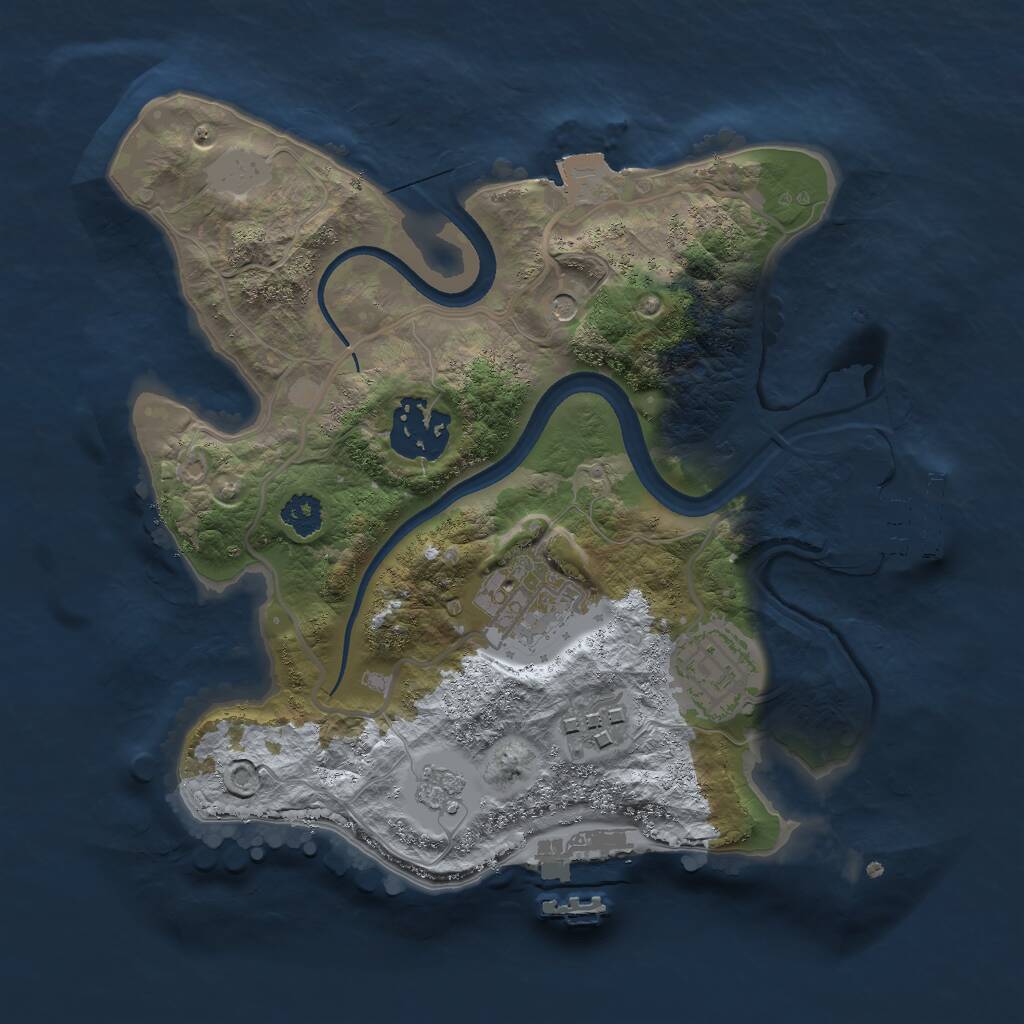 Rust Map: Procedural Map, Size: 2500, Seed: 16112, 9 Monuments