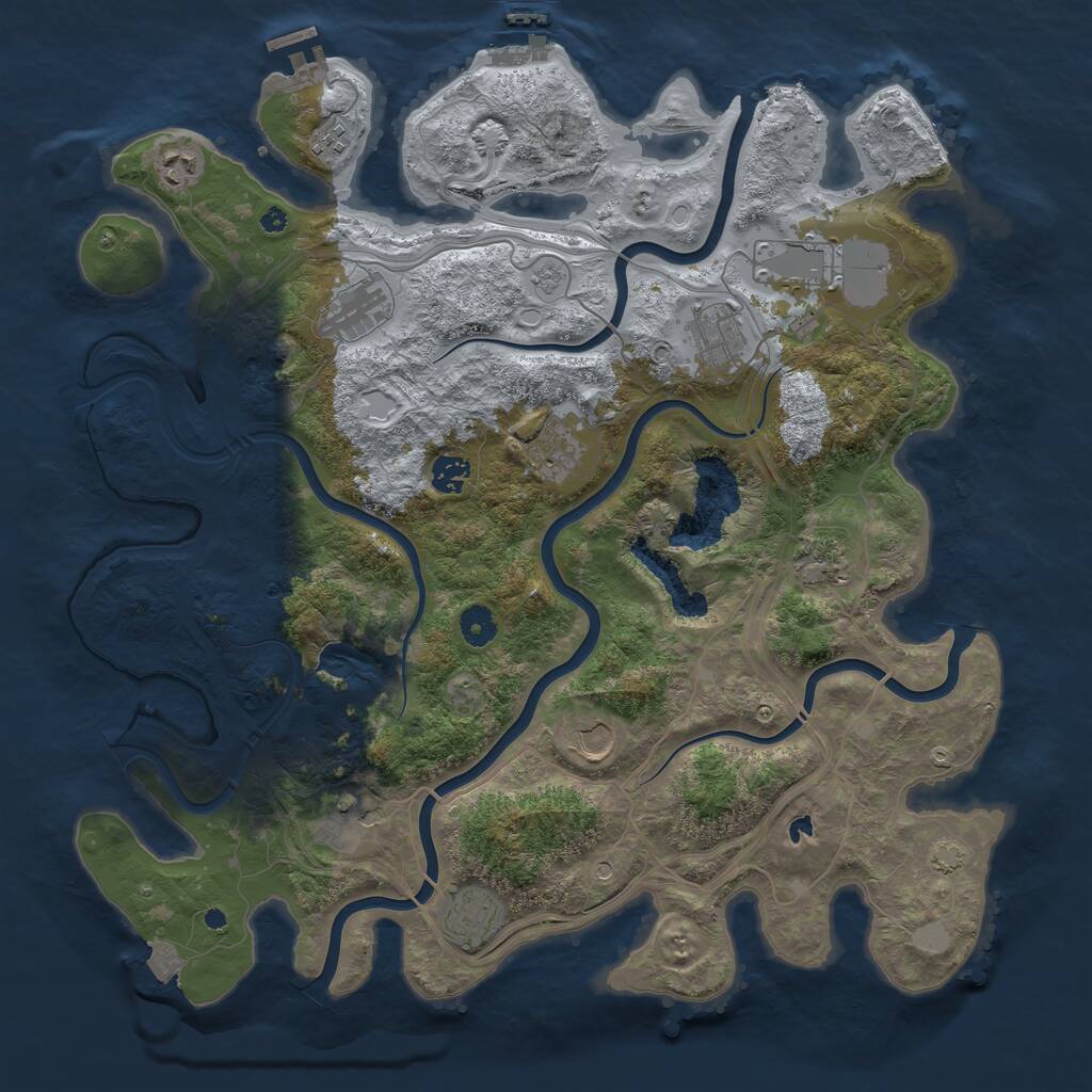 Rust Map: Procedural Map, Size: 4250, Seed: 547515507, 17 Monuments