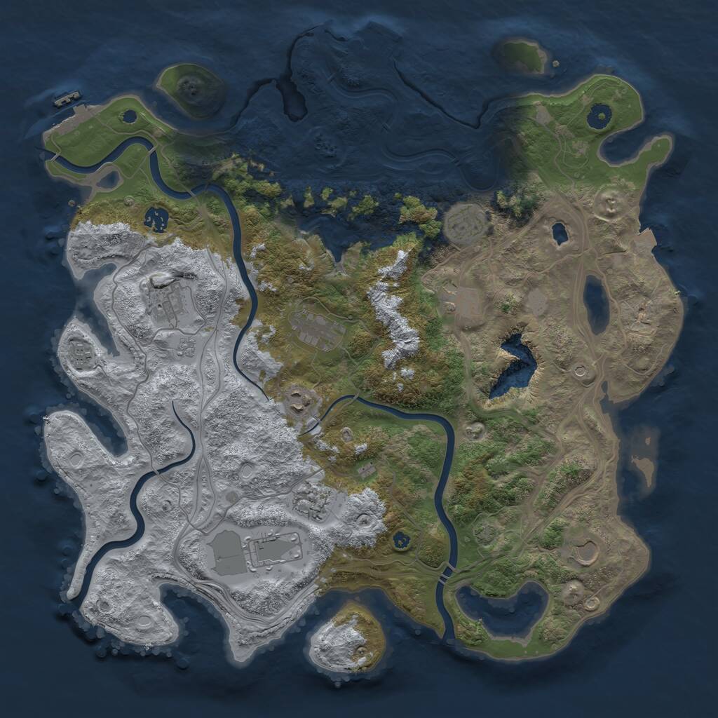 Rust Map: Procedural Map, Size: 4300, Seed: 892432659, 16 Monuments