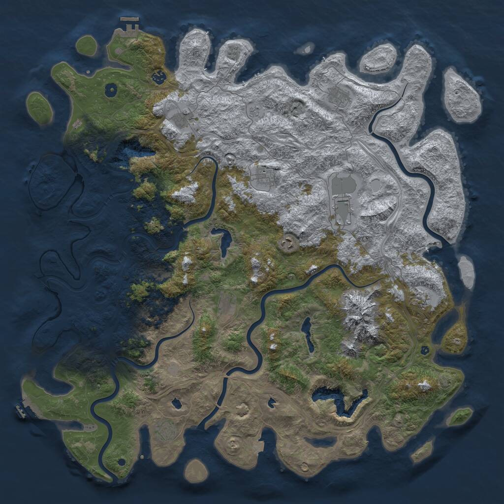 Rust Map: Procedural Map, Size: 5500, Seed: 987654, 16 Monuments