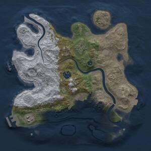 Thumbnail Rust Map: Procedural Map, Size: 3000, Seed: 8580, 11 Monuments
