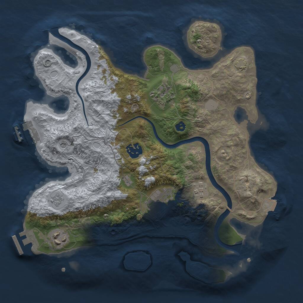 Rust Map: Procedural Map, Size: 3000, Seed: 8580, 11 Monuments