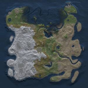 Thumbnail Rust Map: Procedural Map, Size: 4000, Seed: 1423913029, 17 Monuments