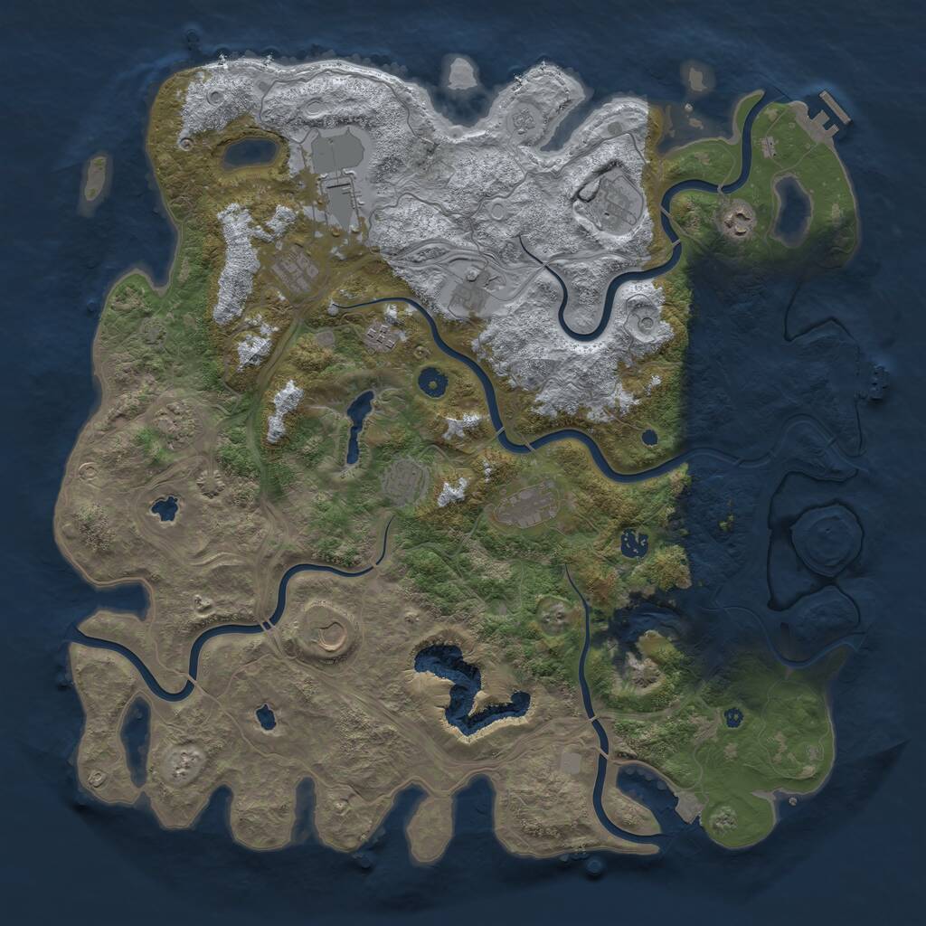 Rust Map: Procedural Map, Size: 4750, Seed: 48990, 17 Monuments
