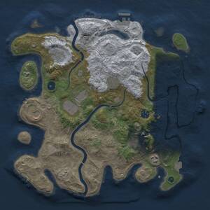 Thumbnail Rust Map: Procedural Map, Size: 3650, Seed: 63621702, 14 Monuments
