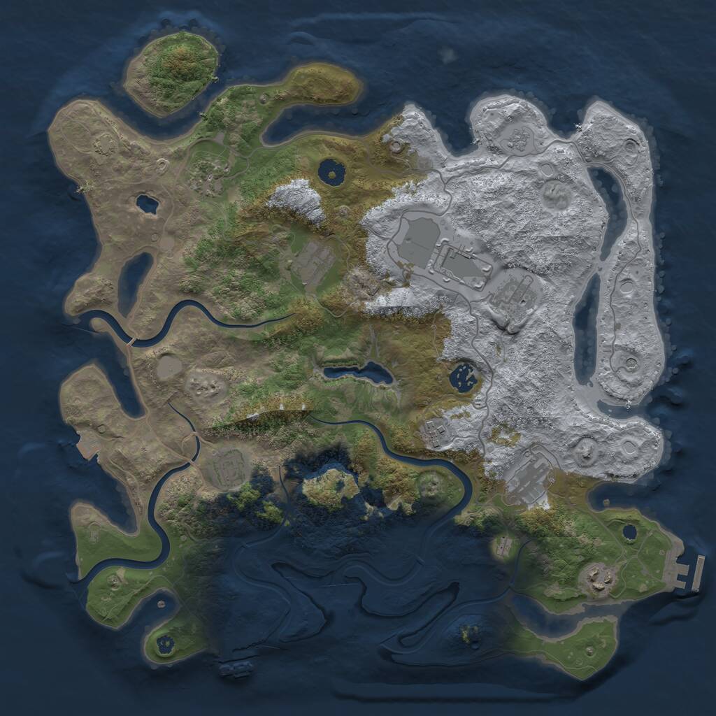 Rust Map: Procedural Map, Size: 4000, Seed: 1597311067, 15 Monuments