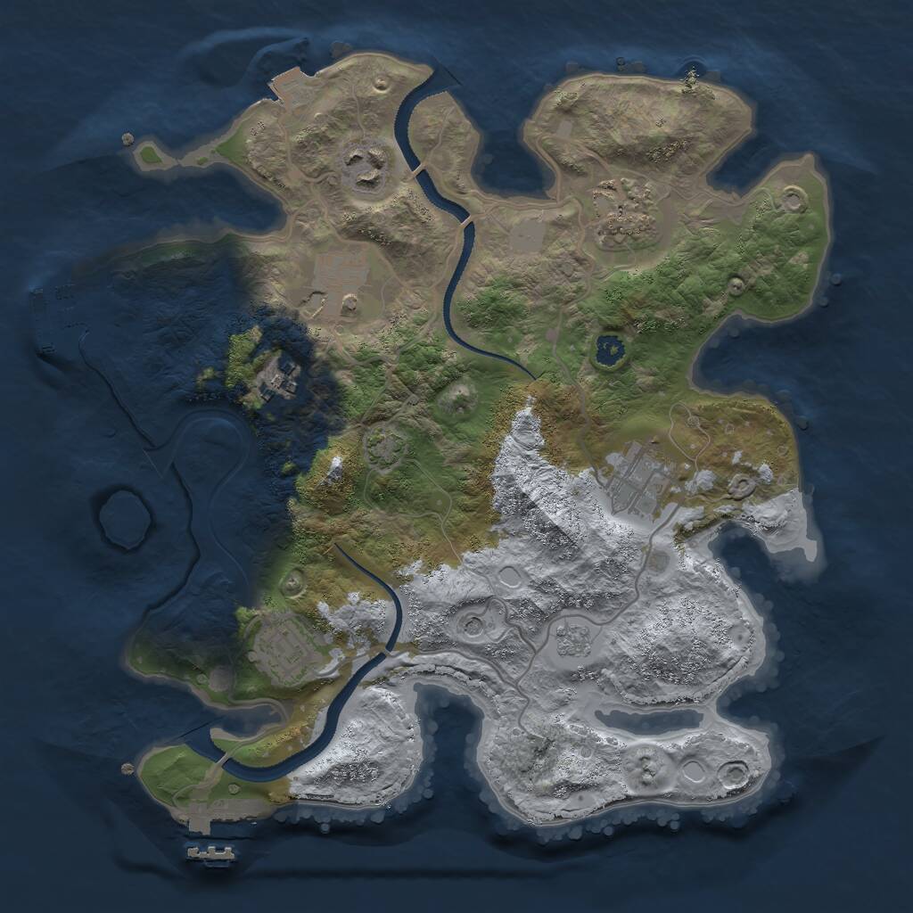 Rust Map: Procedural Map, Size: 3000, Seed: 764302965, 12 Monuments