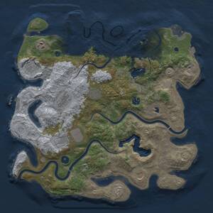 Thumbnail Rust Map: Procedural Map, Size: 4000, Seed: 437284038, 16 Monuments