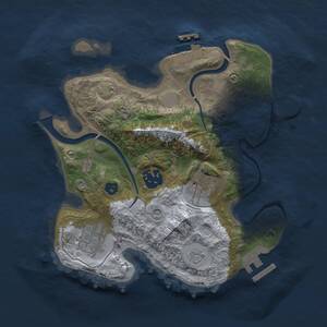 Thumbnail Rust Map: Procedural Map, Size: 2500, Seed: 989853068, 9 Monuments