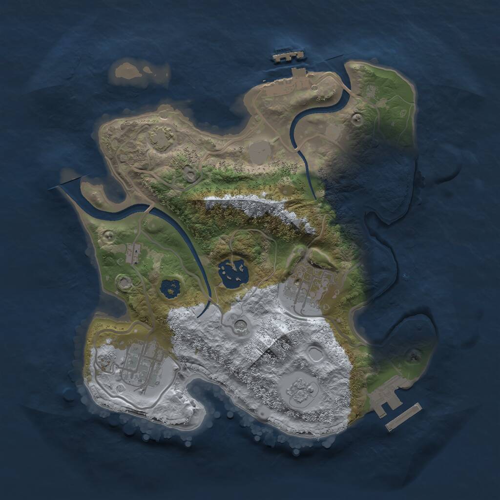 Rust Map: Procedural Map, Size: 2500, Seed: 989853068, 9 Monuments