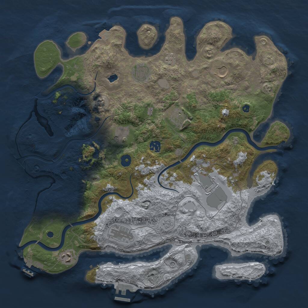 Rust Map: Procedural Map, Size: 4000, Seed: 1431115, 15 Monuments