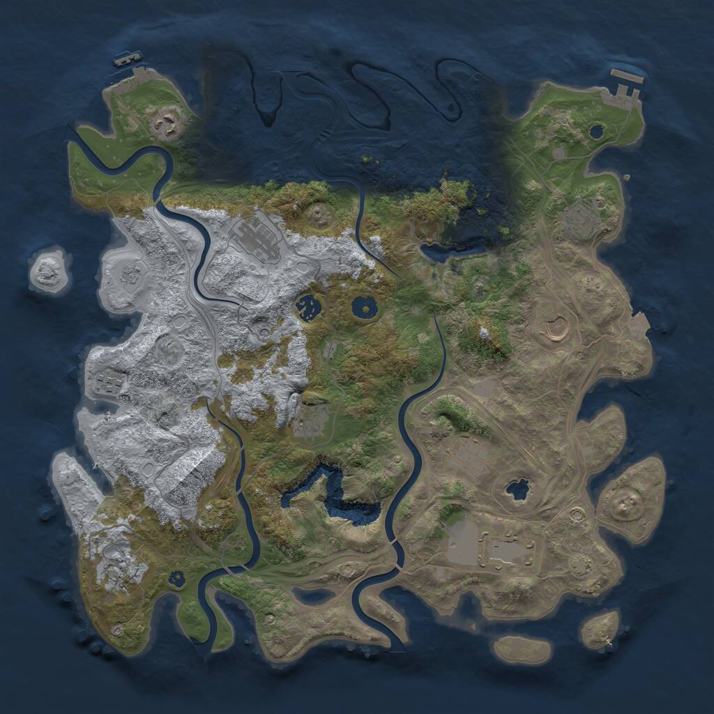 Rust Map: Procedural Map, Size: 4300, Seed: 2117535467, 16 Monuments
