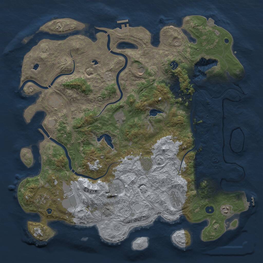 Rust Map: Procedural Map, Size: 4750, Seed: 351700168, 17 Monuments