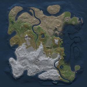 Thumbnail Rust Map: Procedural Map, Size: 3500, Seed: 77786890, 14 Monuments