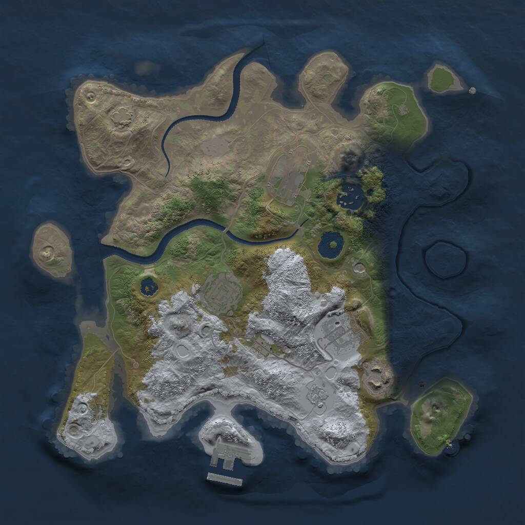 Rust Map: Procedural Map, Size: 3000, Seed: 78433, 10 Monuments