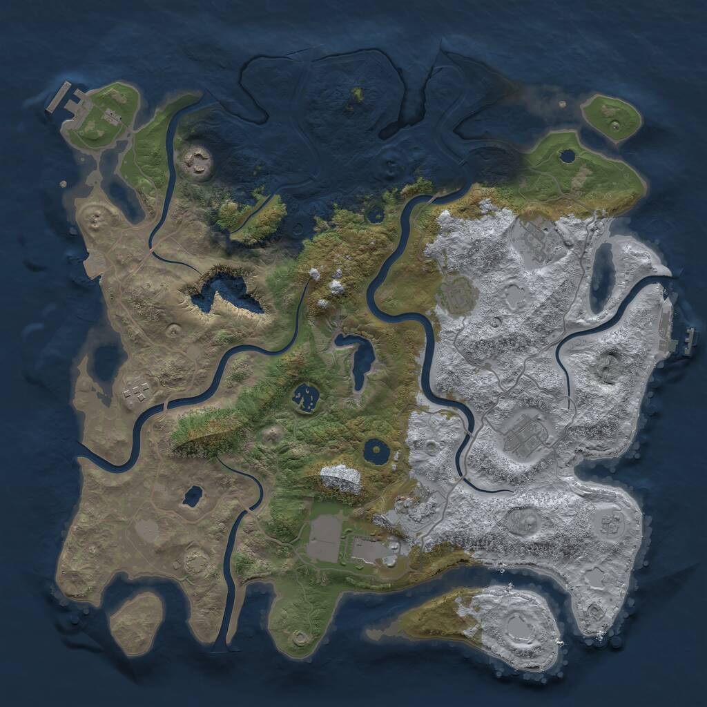 Rust Map: Procedural Map, Size: 4046, Seed: 481982, 14 Monuments