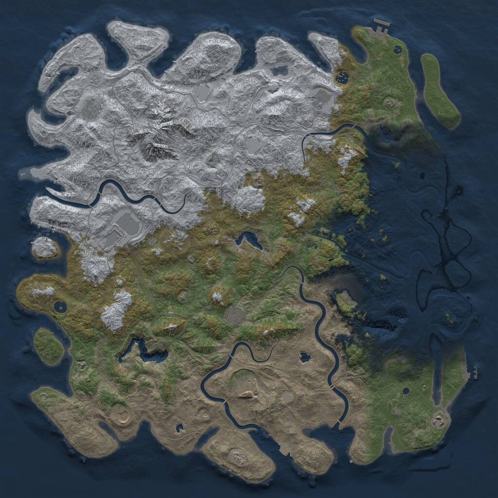 Rust Map: Procedural Map, Size: 6000, Seed: 105787904, 17 Monuments
