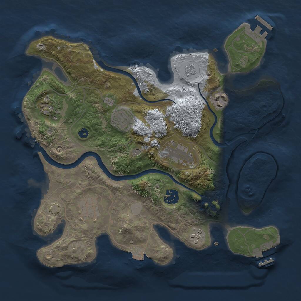 Rust Map: Procedural Map, Size: 3000, Seed: 453736023, 13 Monuments