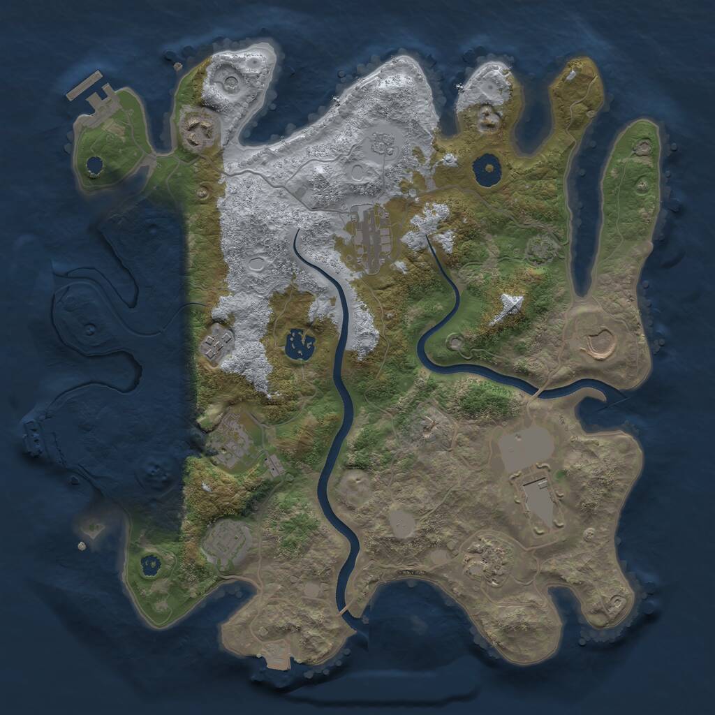 Rust Map: Procedural Map, Size: 3500, Seed: 894939146, 15 Monuments