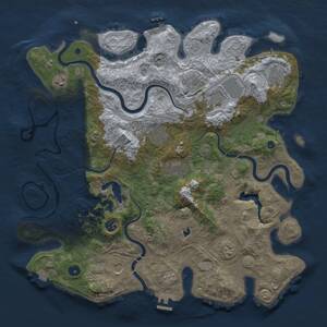 Thumbnail Rust Map: Procedural Map, Size: 4300, Seed: 231292658, 16 Monuments