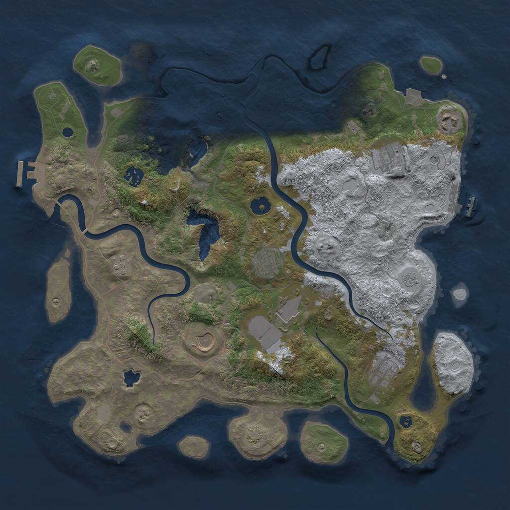 Rust Map: Procedural Map, Size: 4000, Seed: 500478, 14 Monuments