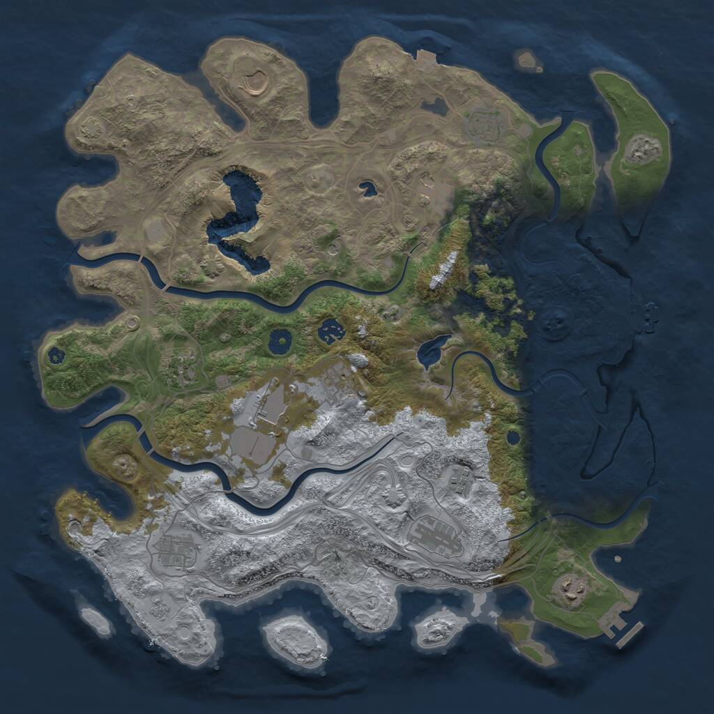 Rust Map: Procedural Map, Size: 4250, Seed: 1953981981, 17 Monuments