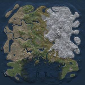 Thumbnail Rust Map: Procedural Map, Size: 5000, Seed: 1745255898, 17 Monuments
