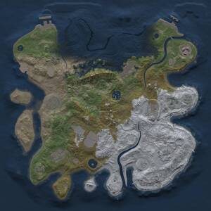 Thumbnail Rust Map: Procedural Map, Size: 3500, Seed: 890579007, 15 Monuments