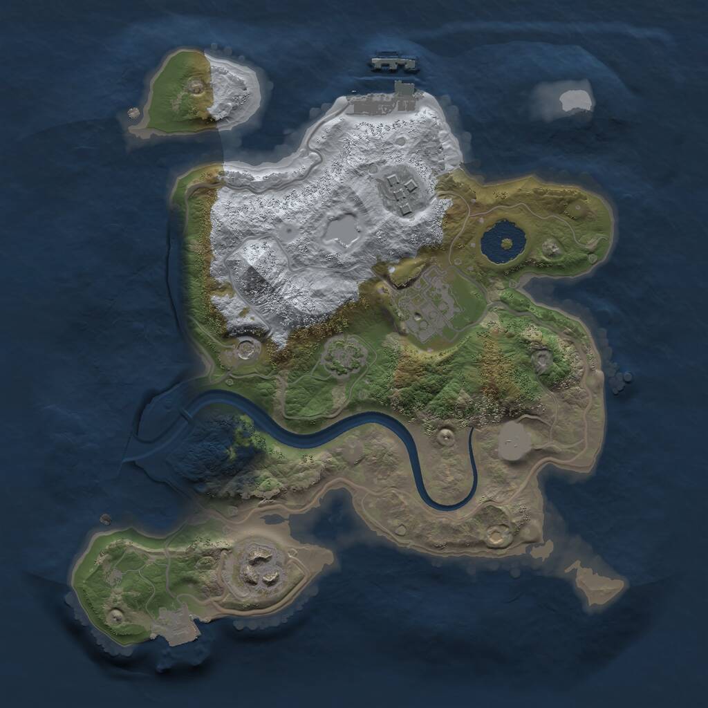 Rust Map: Procedural Map, Size: 2500, Seed: 1404812945, 7 Monuments