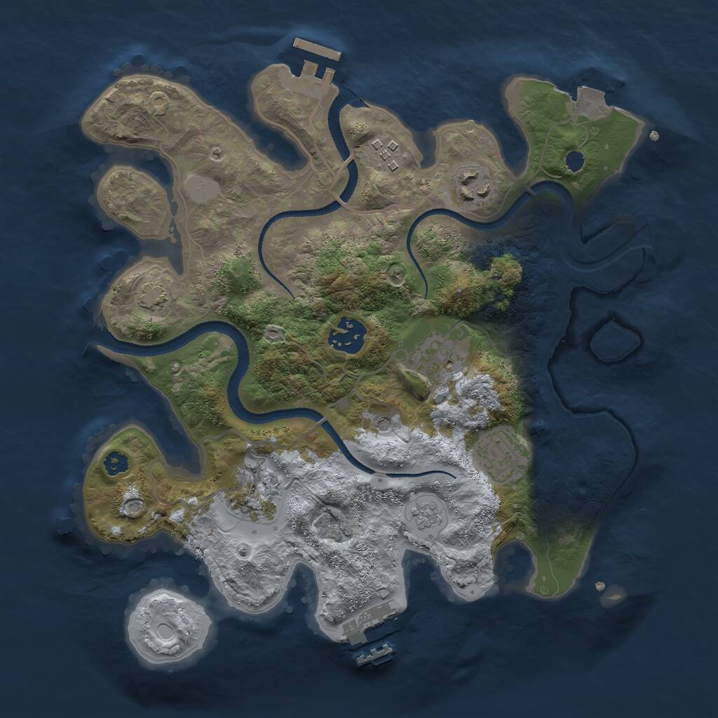 Rust Map: Procedural Map, Size: 3000, Seed: 866216417, 12 Monuments