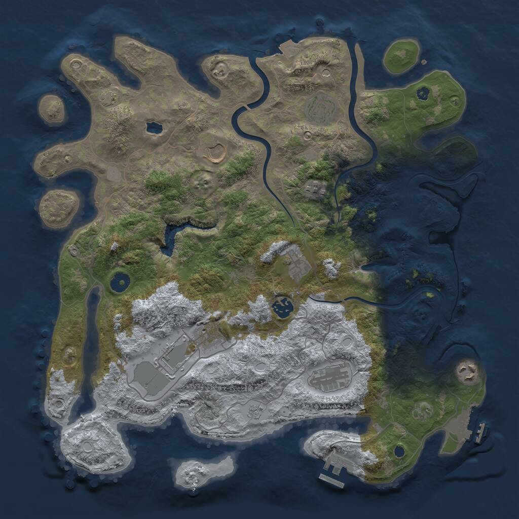 Rust Map: Procedural Map, Size: 4000, Seed: 4234123, 15 Monuments