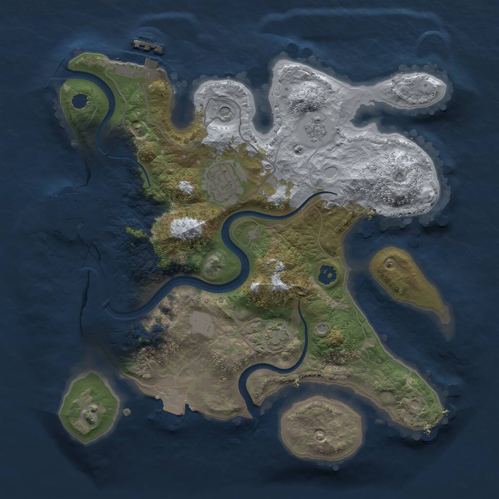 Rust Map: Procedural Map, Size: 2650, Seed: 3333, 7 Monuments