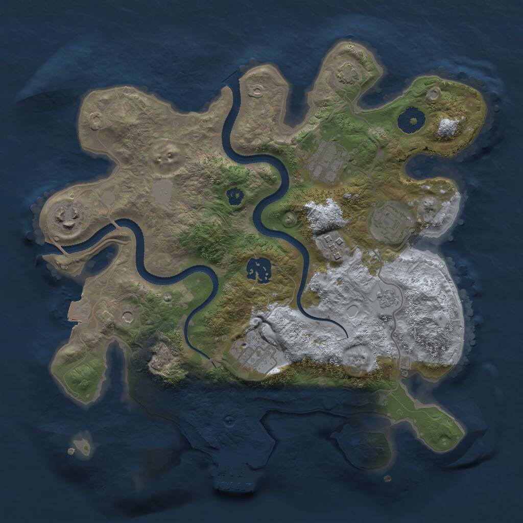 Rust Map: Procedural Map, Size: 3000, Seed: 16384, 11 Monuments