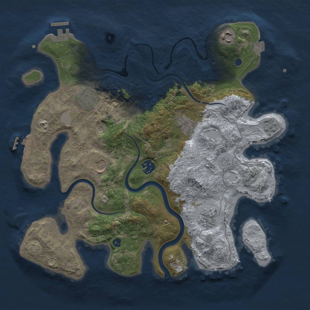 Rust Map: Procedural Map, Size: 3500, Seed: 1859108308, 13 Monuments