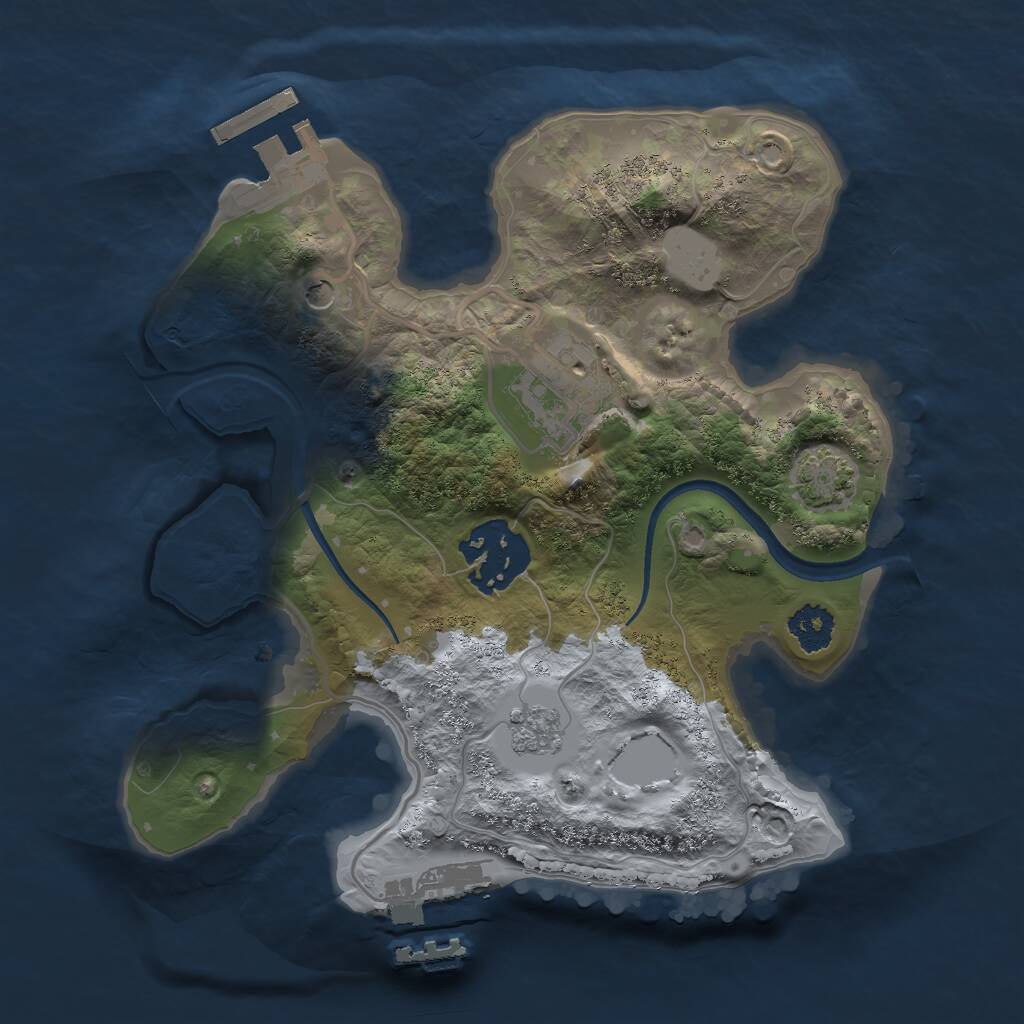 Rust Map: Procedural Map, Size: 2250, Seed: 1782223820, 8 Monuments