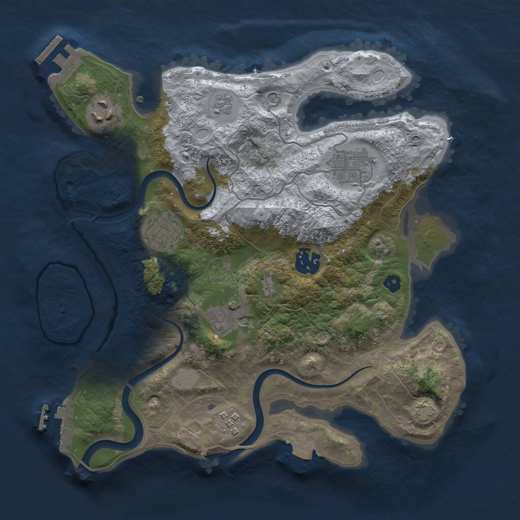 Rust Map: Procedural Map, Size: 3000, Seed: 1626675418, 12 Monuments