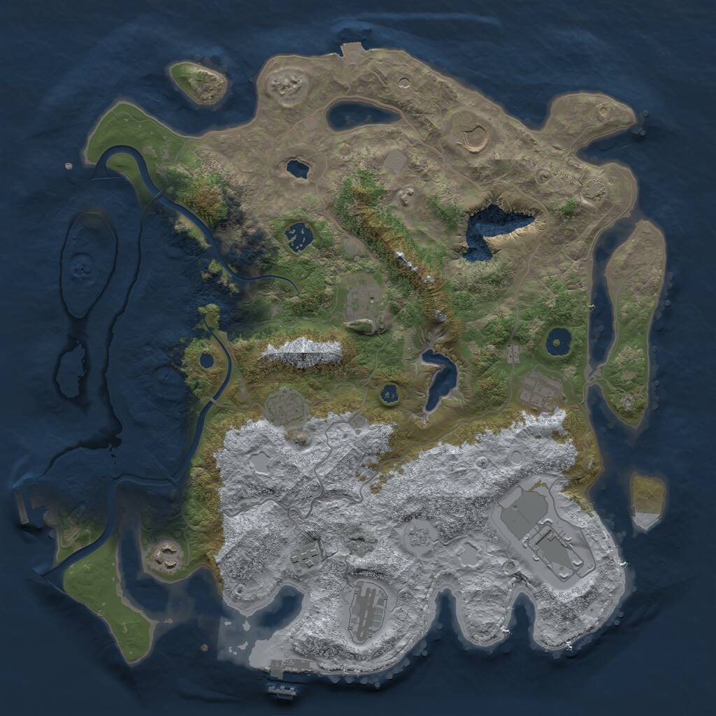Rust Map: Procedural Map, Size: 4000, Seed: 3549877, 15 Monuments