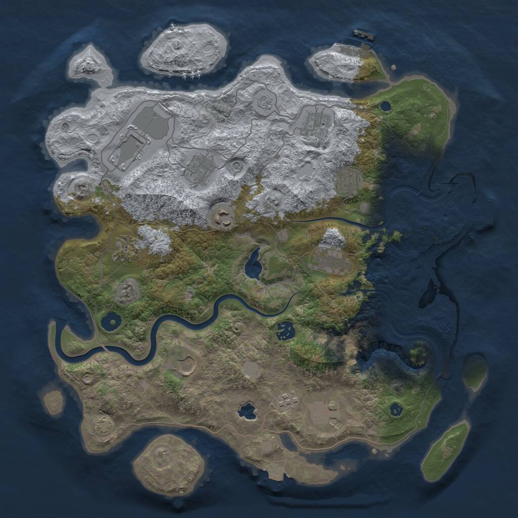 Rust Map: Procedural Map, Size: 4000, Seed: 1868334725, 17 Monuments