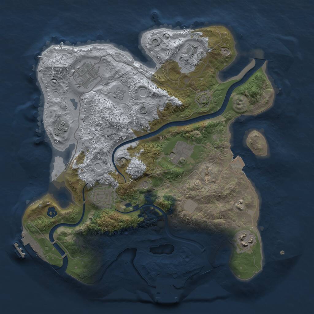 Rust Map: Procedural Map, Size: 3000, Seed: 408820901, 12 Monuments
