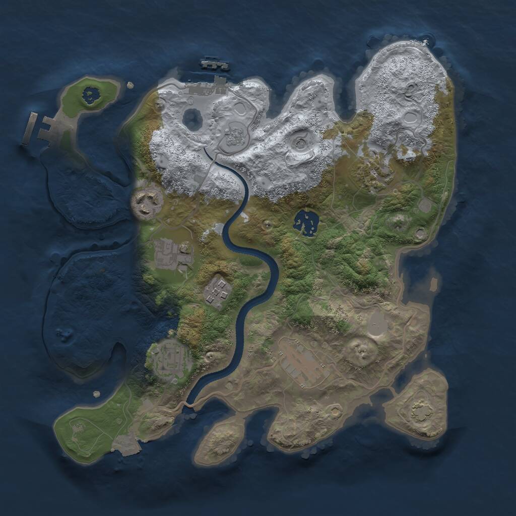 Rust Map: Procedural Map, Size: 3000, Seed: 68162535, 13 Monuments