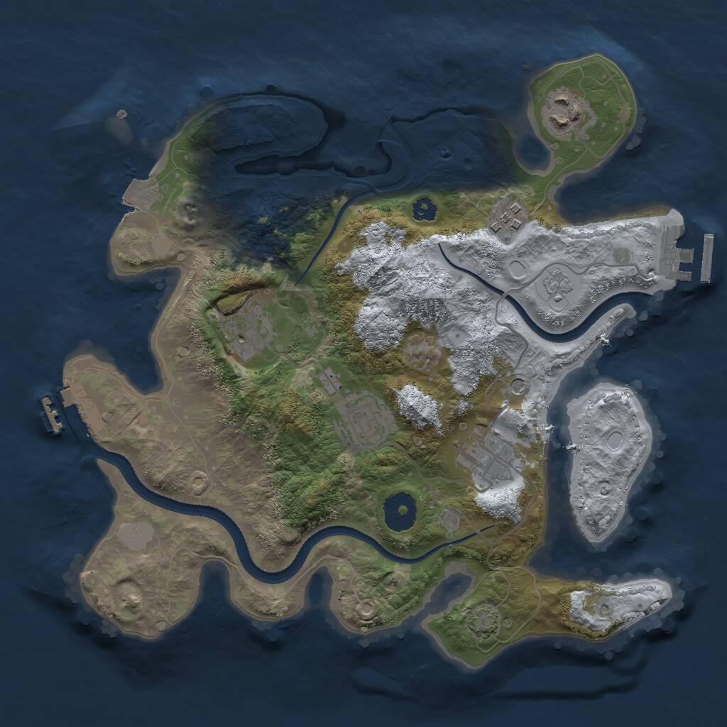Rust Map: Procedural Map, Size: 3000, Seed: 5825312, 11 Monuments