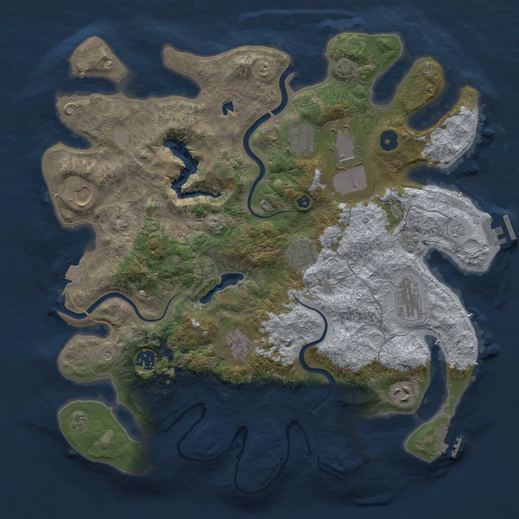 Rust Map: Procedural Map, Size: 4000, Seed: 2061052603, 15 Monuments