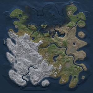 Thumbnail Rust Map: Procedural Map, Size: 4250, Seed: 639627612, 14 Monuments