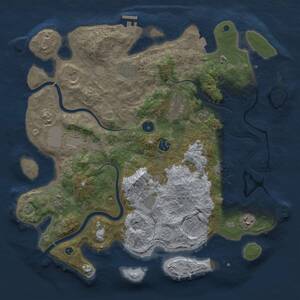 Thumbnail Rust Map: Procedural Map, Size: 3996, Seed: 395853808, 16 Monuments