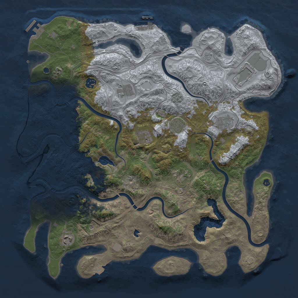 Rust Map: Procedural Map, Size: 4300, Seed: 579469431, 15 Monuments