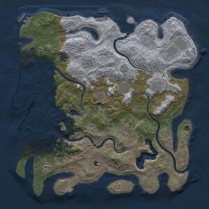 Thumbnail Rust Map: Procedural Map, Size: 4300, Seed: 579469431, 15 Monuments