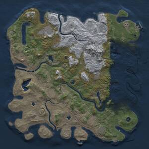 Thumbnail Rust Map: Procedural Map, Size: 5000, Seed: 1776309259, 17 Monuments